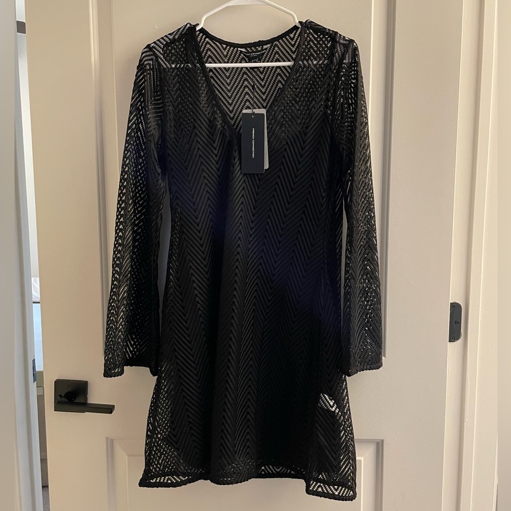 French Connection Black Textured Dress